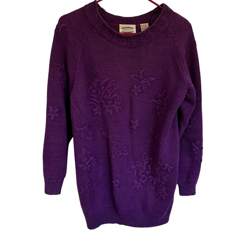 Separate Issue Purple Sweater Pullover Size Small Chunk Knit Soft